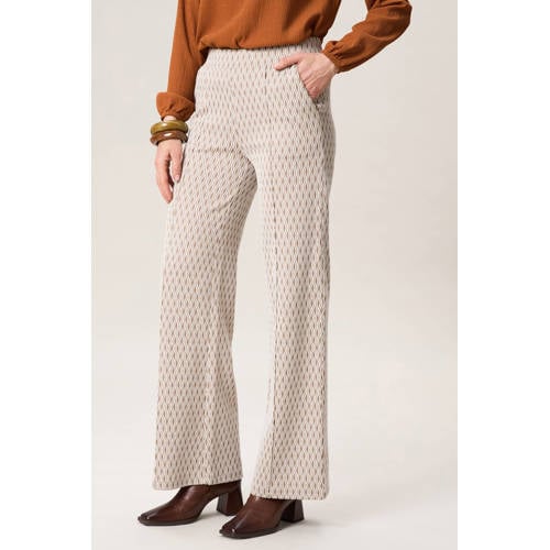 Miss Etam wide leg high waist casual broek lichtbruin afbeelding