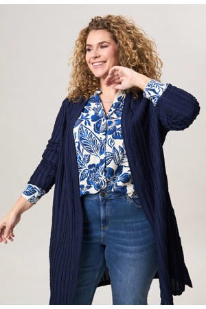 gebreid vest donkerblauw