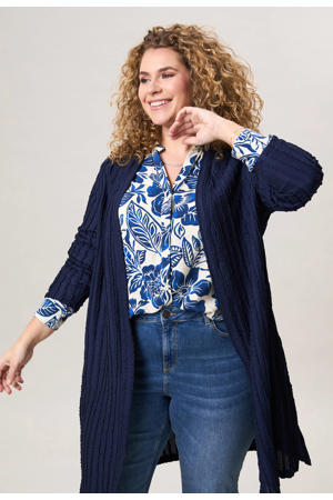 gebreid vest donkerblauw