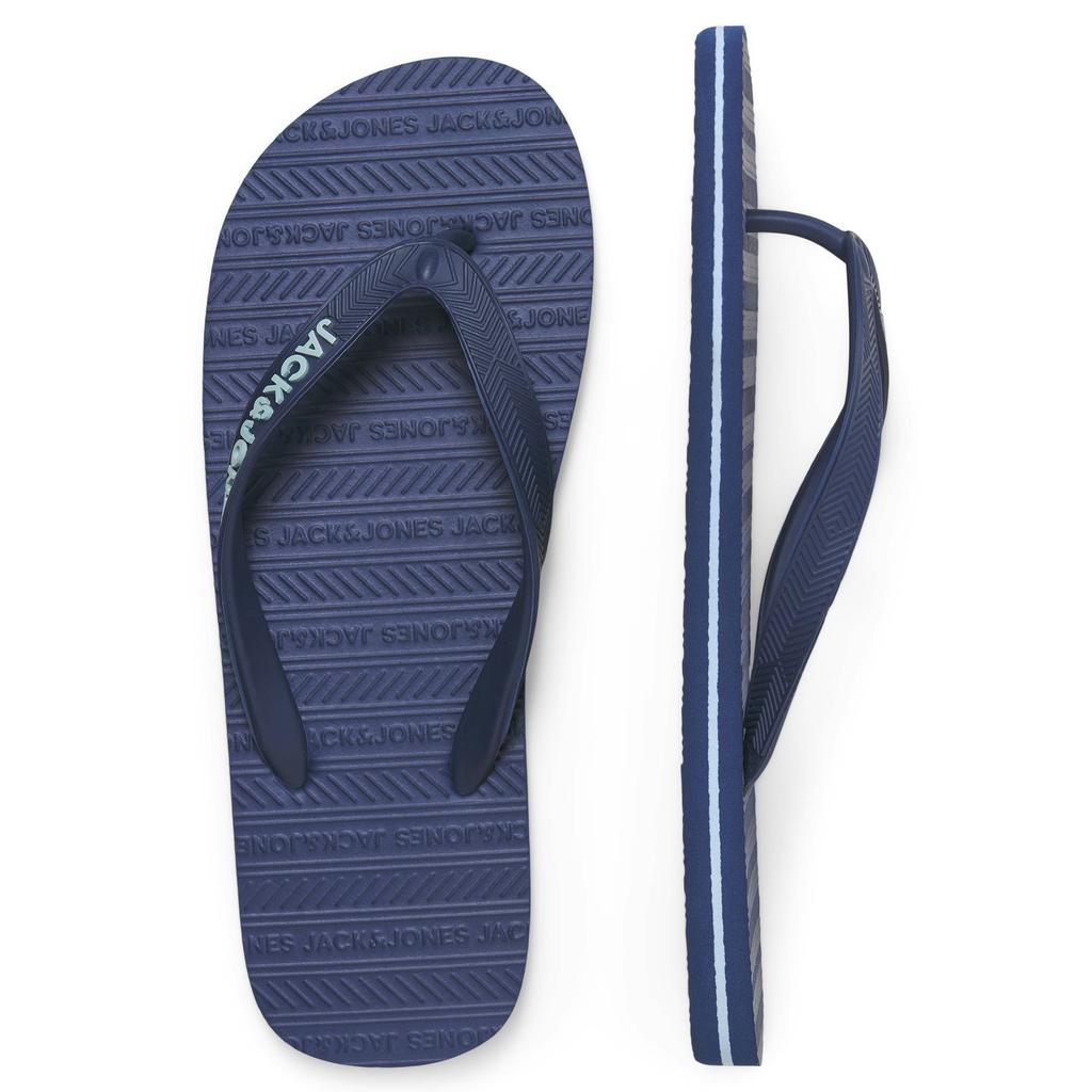 Donkerblauwe heren JACK & JONES teenslippers van rubber
