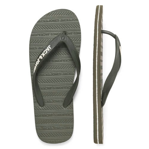 JACK & JONES teenslippers olijfgroen