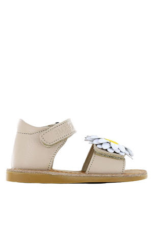 leren sandalen taupe