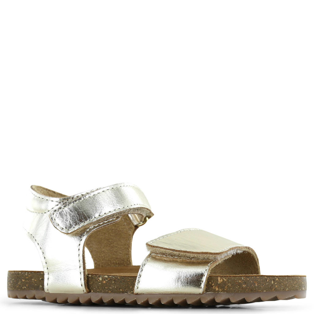 Gouden meisjes Shoesme leren sandalen met klittenband