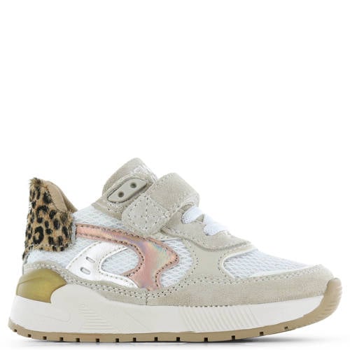 Shoesme sneakers taupe/wit/multi – Taupe/wit/goud