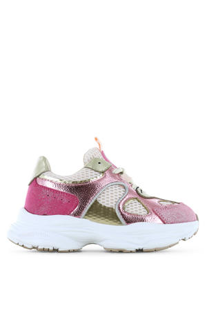 sneakers wit/roze metallic