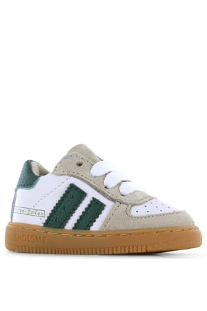 leren sneakers wit/beige/groen