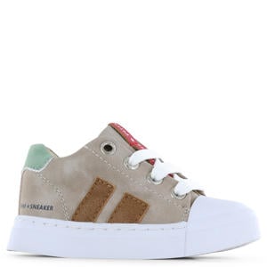 leren sneakers taupe