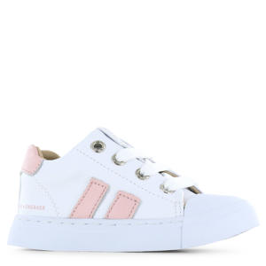 leren sneakers wit/roze