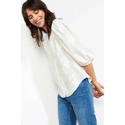 LOLALIZA gebloemde blouse ecru afbeelding