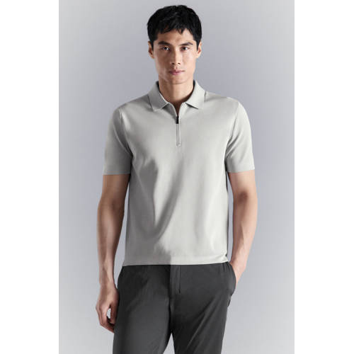 Mango Man regular polo lichtgrijs afbeelding