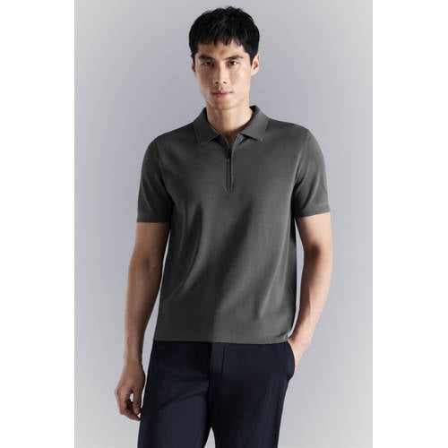 Mango Man regular polo grijs afbeelding