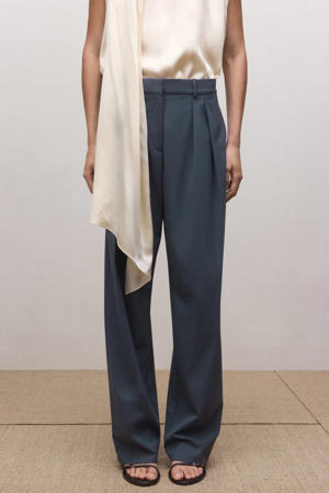 straight regular waist broek petrol