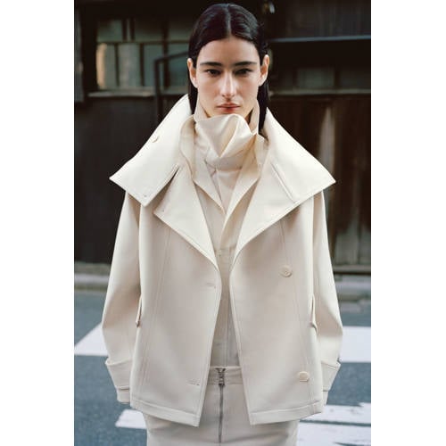 Mango trenchcoat ecru afbeelding
