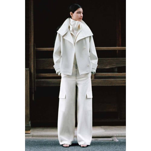 Mango trenchcoat ecru afbeelding