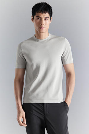slim T-shirt lichtgrijs
