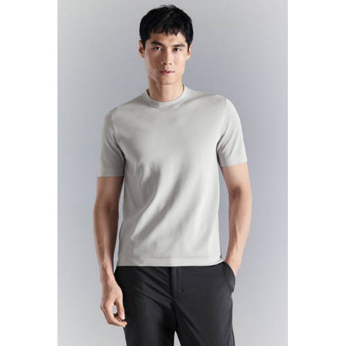 Mango Man slim T-shirt lichtgrijs afbeelding