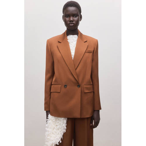 Mango regular blazer bruin afbeelding