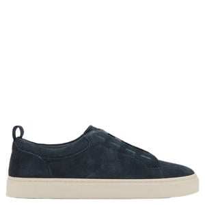 suède slip-on sneakers marineblauw