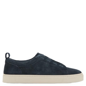 suède slip-on sneakers marineblauw
