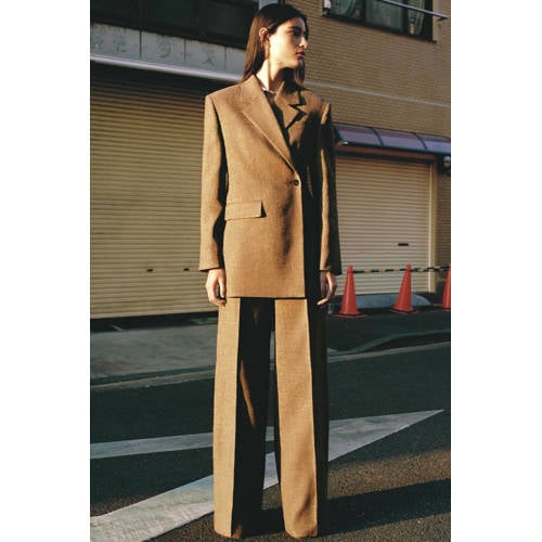 Mango regular blazer bruin afbeelding