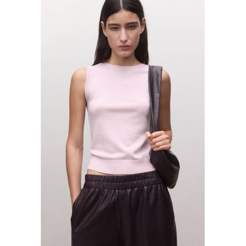 Mango top met wol lichtroze afbeelding