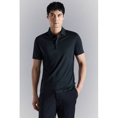 Mango Man slim polo donkerblauw afbeelding