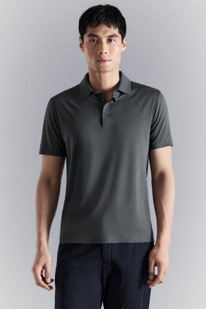 slim polo grijs