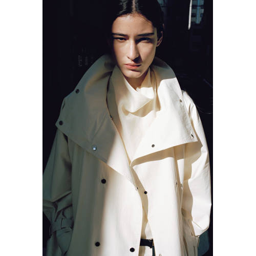 Mango trenchcoat ecru afbeelding