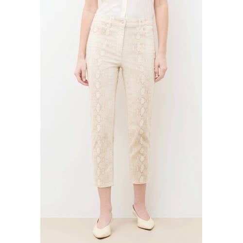 Caroll slim regular waist casual broek met dierenprint ecru afbeelding