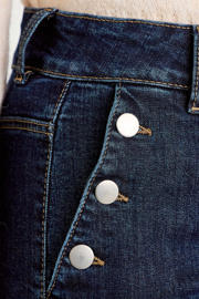 thumbnail: Cache Cache high waist cropped jeans dark blue denim