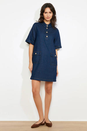 denim spijkerjurk dark blue denim