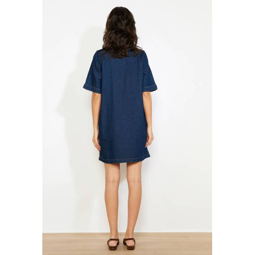 LOLALIZA denim spijkerjurk dark blue denim afbeelding