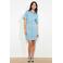 LOLALIZA denim blousejurk light blue denim