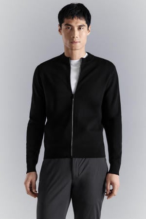 vest fijn gebreid zwart