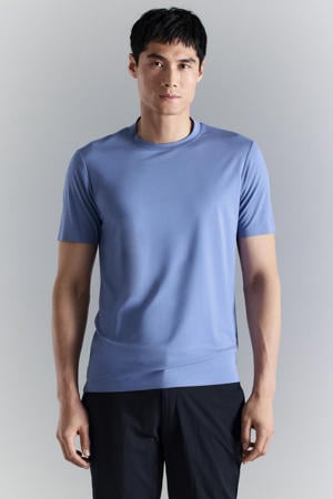 slim T-shirt blauw