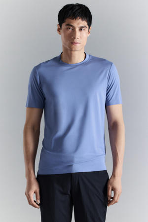 slim T-shirt blauw