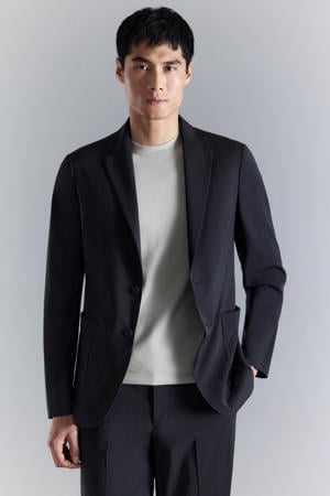 colbert met wol donkerblauw