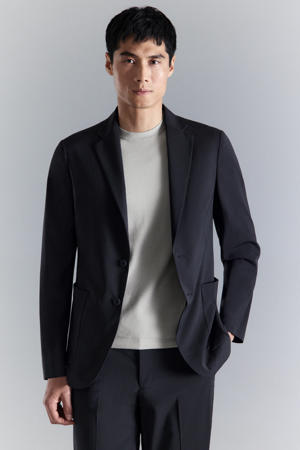 colbert met wol donkerblauw
