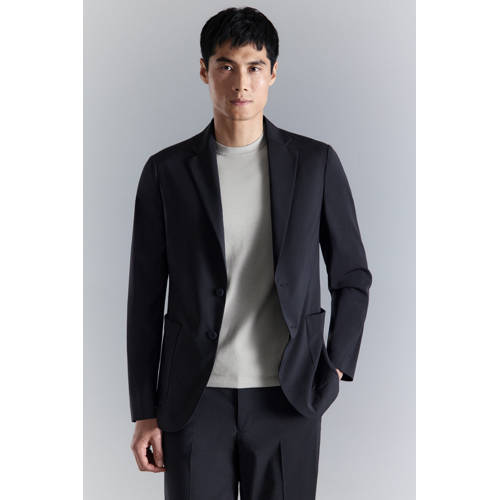 Mango Man colbert met wol donkerblauw afbeelding