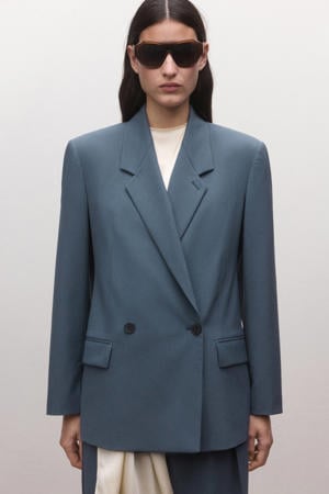 regular blazer blauw