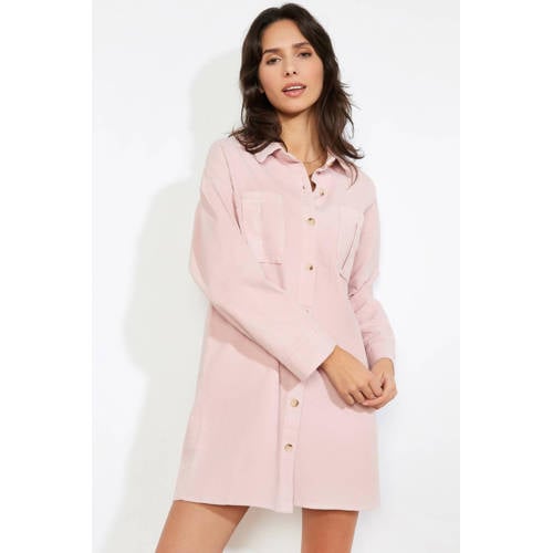 LOLALIZA corduroy blousejurk lichtroze afbeelding