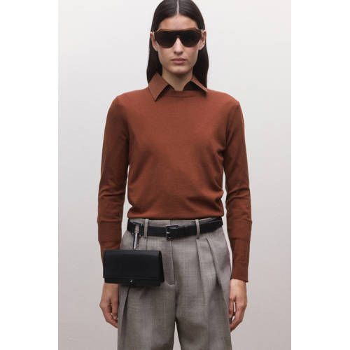 Mango pullover met wol roodbruin afbeelding