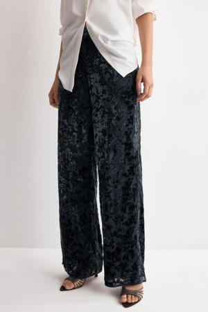 straight high waist broek petrol
