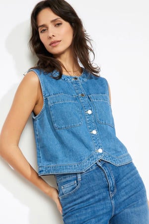 denim gilet medium blue denim