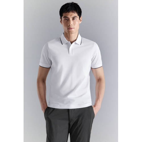 Mango Man slim polo wit afbeelding