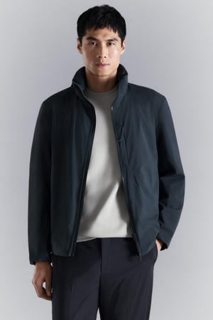 gewatteerde jas donkerblauw