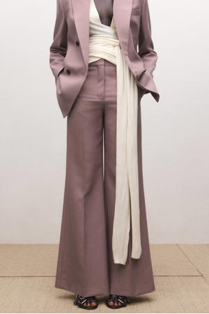 regular waist flared broek roze