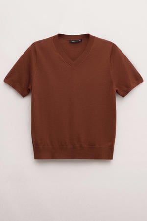 sweater met wol roodbruin