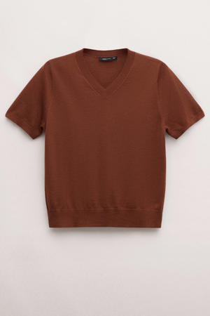 sweater met wol roodbruin