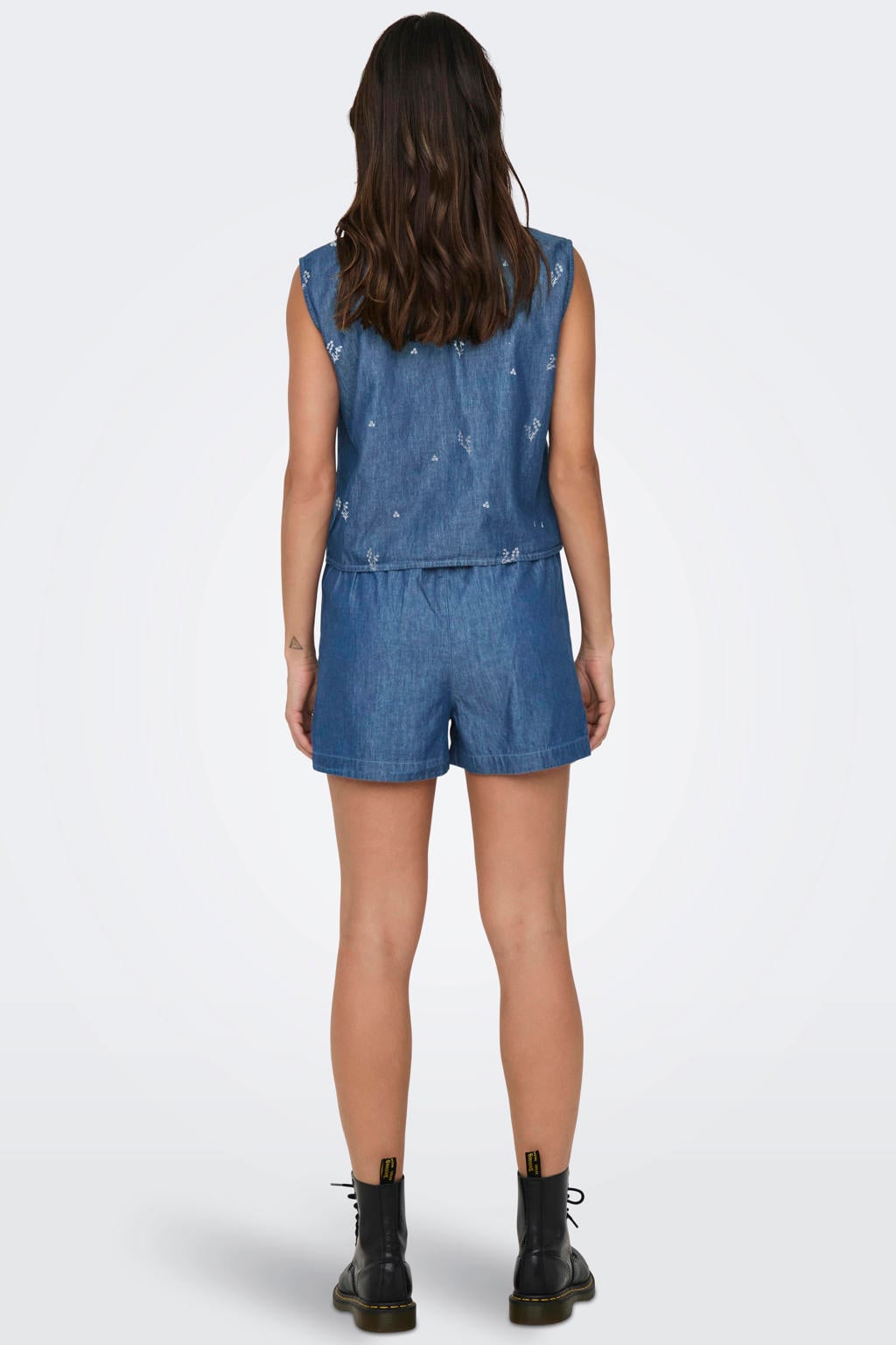 Light blue denim dames JDY top van denim met effen en klassieke kraag